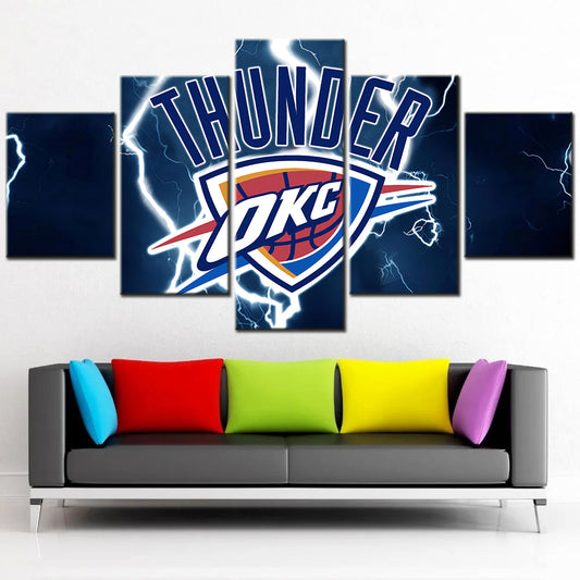 Basketball - 5 Pieces Wall Art - BK5006 - Oklahoma City Thunder - Basketball Poster - Basketball Canvas