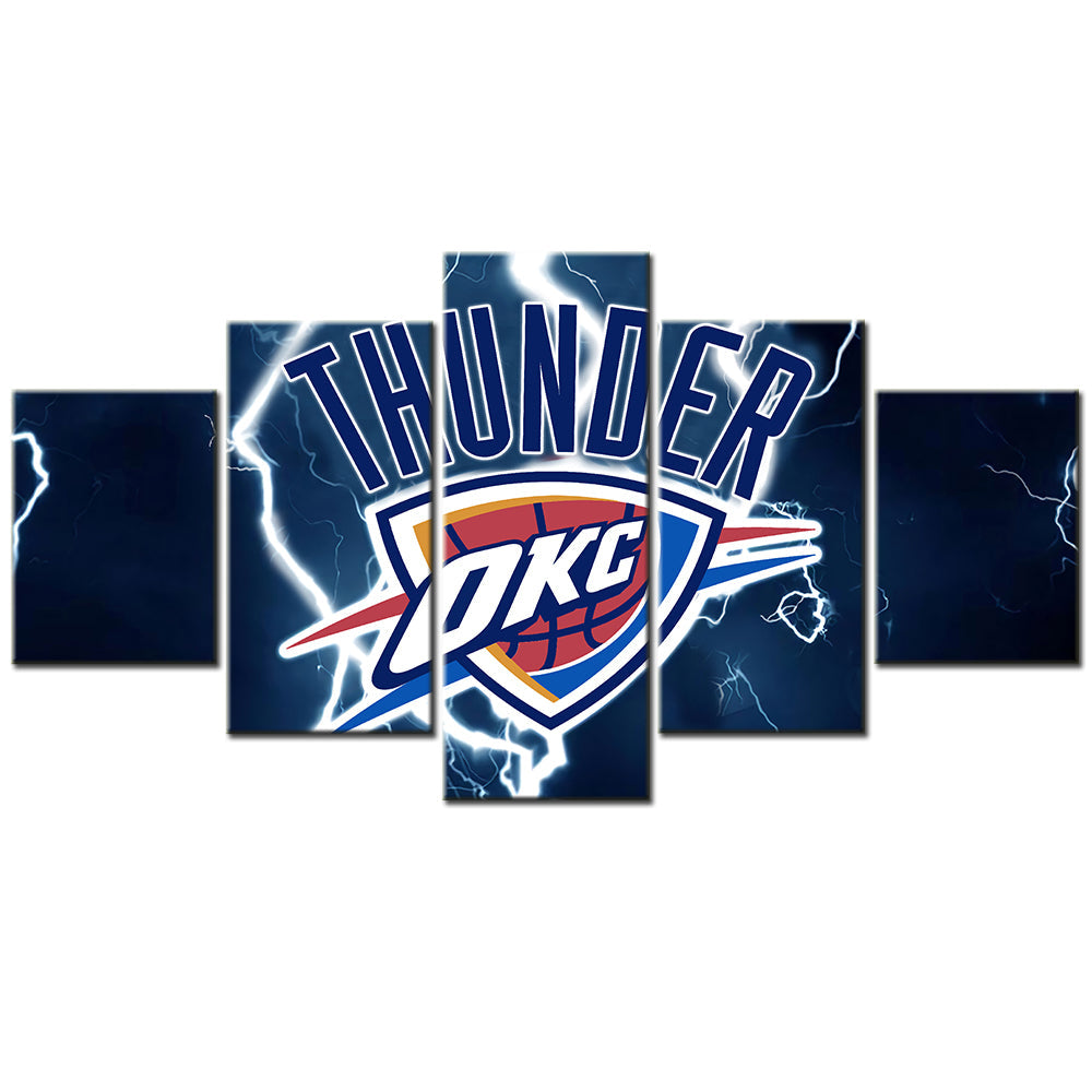 Basketball - 5 Pieces Wall Art - BK5006 - Oklahoma City Thunder - Basketball Poster - Basketball Canvas