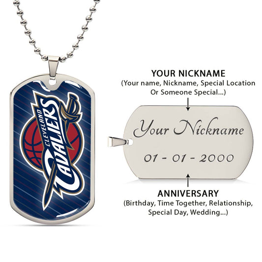 Basketball - BKD009 - Cleveland Cavaliers - Basketball Dog Tag - Military Ball Chain - Luxury Dog Tag