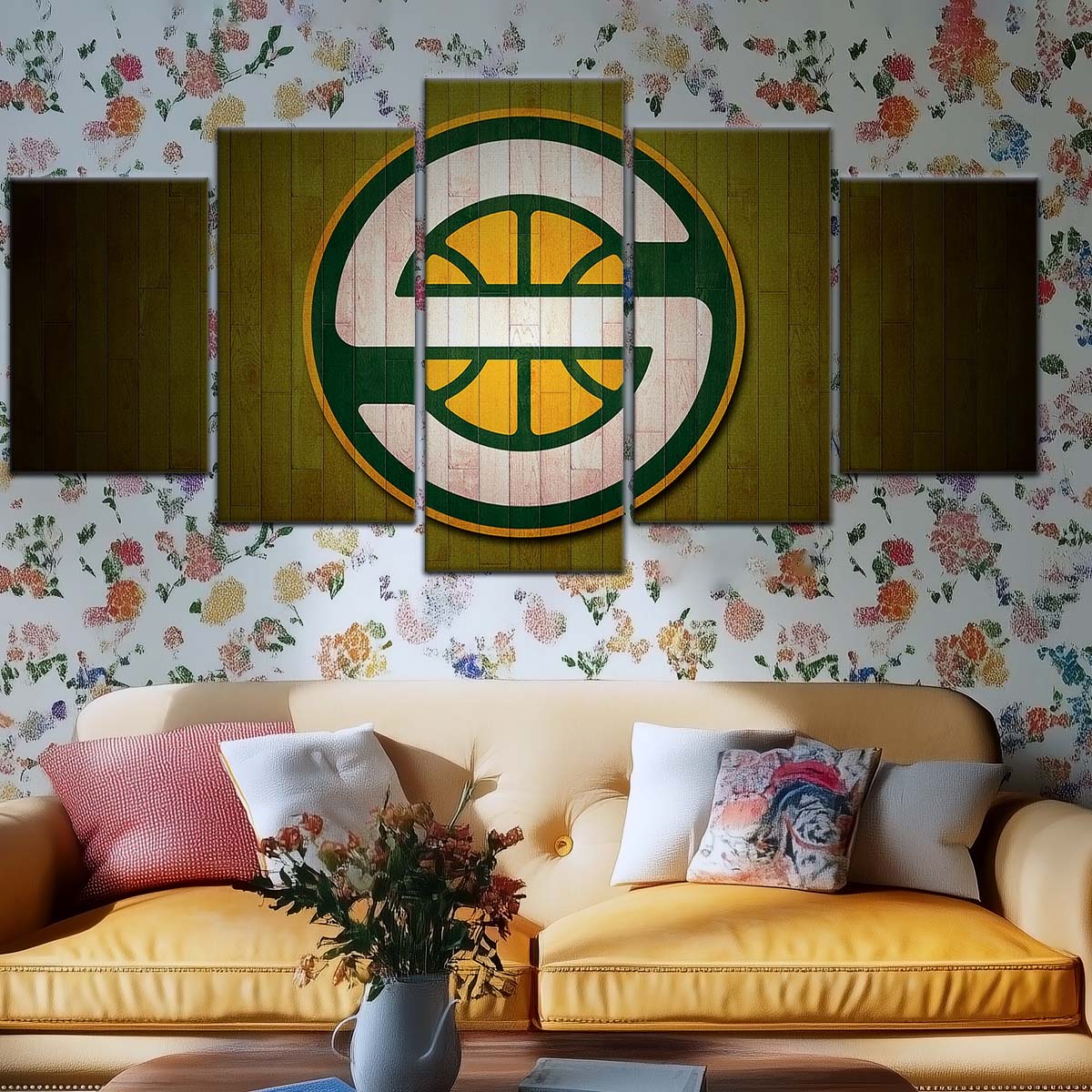 Basketball Wall Art - BK5062 - Seattle Supersonics Sports - Basketball Poster - Basketball Canvas