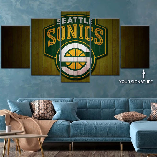 Basketball Wall Art - BK5063 - Seattle Supersonics Sports - Basketball Poster - Basketball Canvas