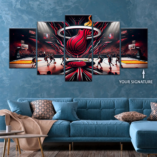 Basketball Wall Art - BK5045 - Miami Heat Basketball - Basketball Poster - Basketball Canvas