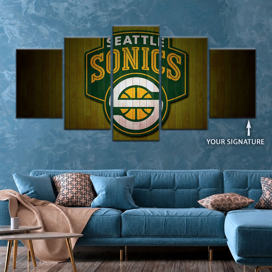 Basketball Wall Art - BK5063 - Seattle Supersonics Sports - Basketball Poster - Basketball Canvas