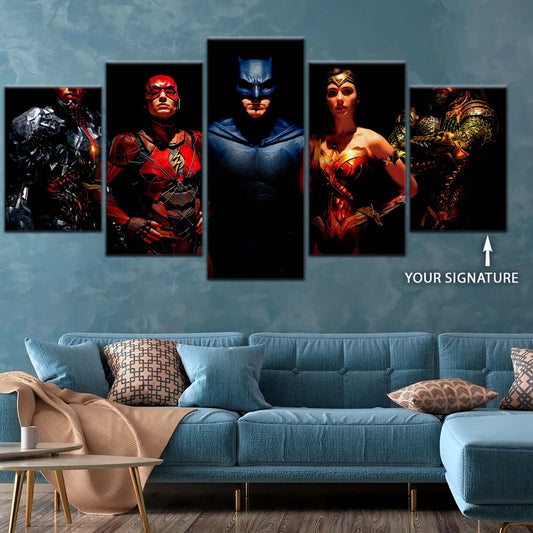 DC Wall Art - DCEU5019 - Superman - Batman - Wonder Woman - Aquaman - Flash - Zack Snyder's Justice League Heroes - DC Extended Universe Poster - DC Extended Universe Canvas