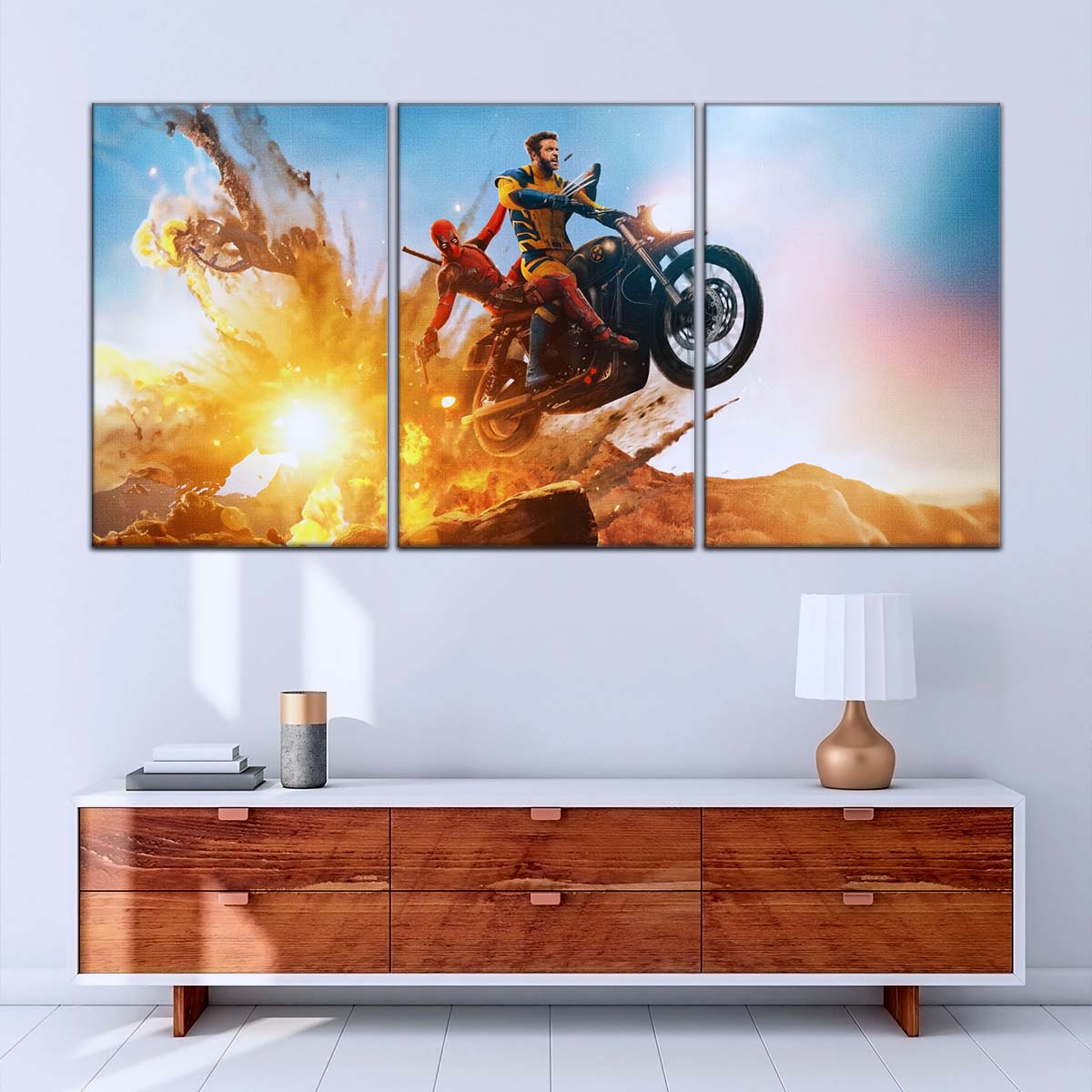 DC Wall Art - DCEU5038 - Deadpool & Wolverine Explosive Adventure - DC Extended Universe Poster - DC Extended Universe Canvas