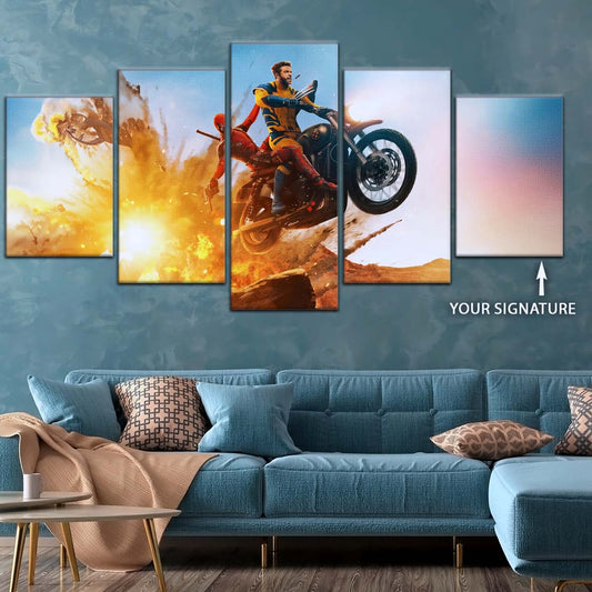 DC Wall Art - DCEU5038 - Deadpool & Wolverine Explosive Adventure - DC Extended Universe Poster - DC Extended Universe Canvas