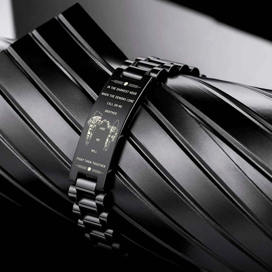 DRB004 - Call On Me Brother - English - Goku - Vegeta - Dragon Ball - Black Engrave Bracelet