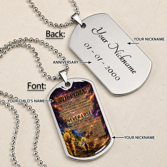 Personalized Dragon Ball Goku & Gohan Dog Tag Necklace - "To My Son From Dad" Stainless Steel Pendant - Meaningful Anime Gift for DBZ Fans - DRDL113