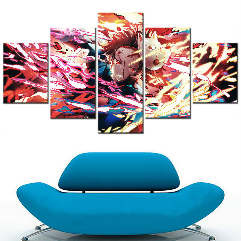 Demon Slayer - Kimetsu no Yaiba - 5 Pieces Wall Art - Kamado Tanjiro - Demon Slayer Poster - Demon Slayer Wall Art