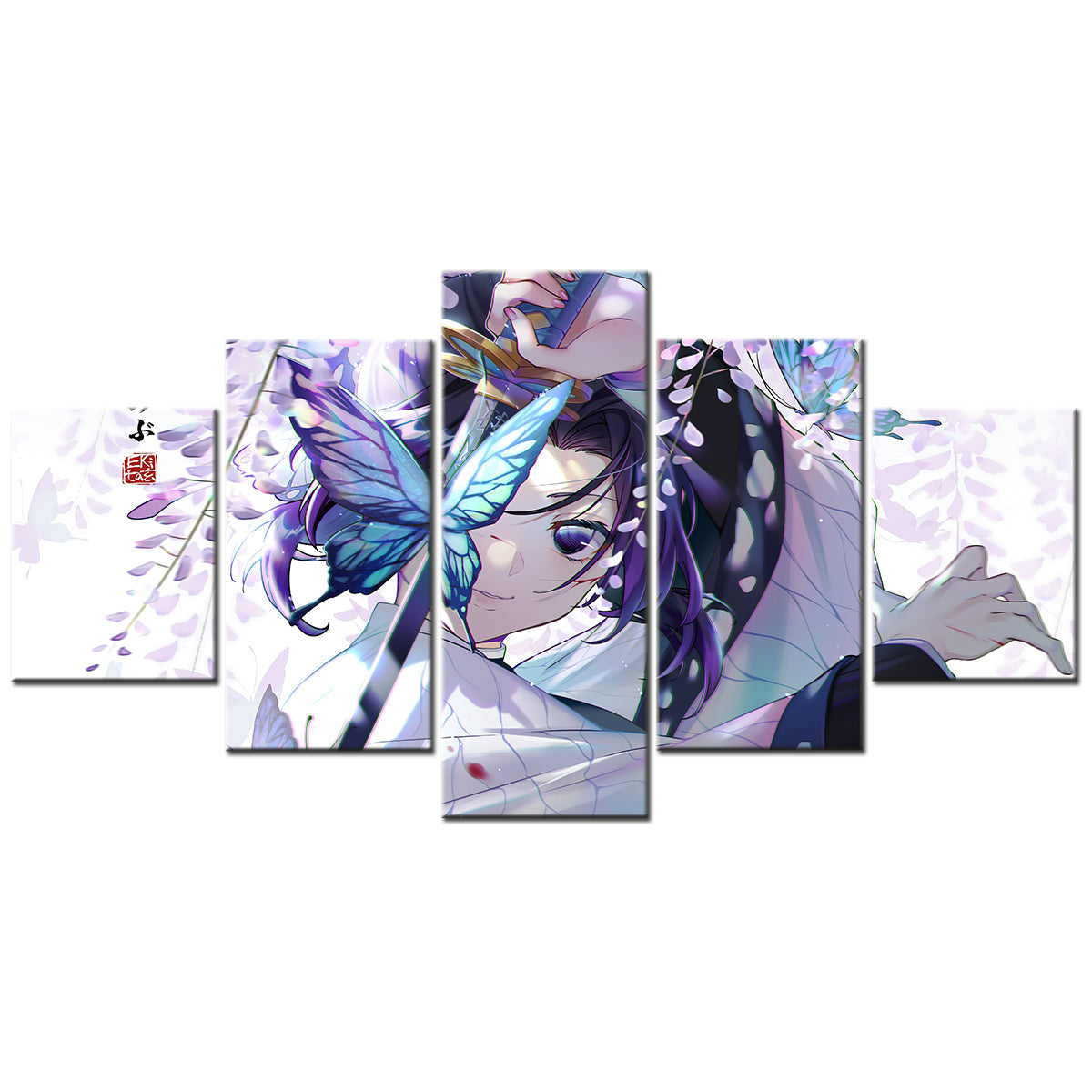 demon slayer - kimetsu no yaiba - 5 pieces wall art - shinobu kocho - demon slayer poster - demon slayer wall art