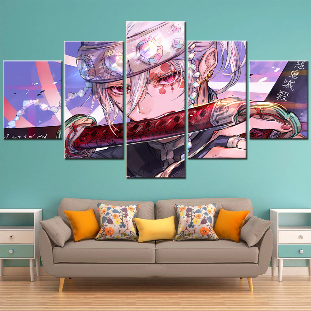 Demon Slayer - Kimetsu no Yaiba - 5 Pieces Wall Art - Tengen Uzui - Demon Slayer Poster - Demon Slayer Wall Art