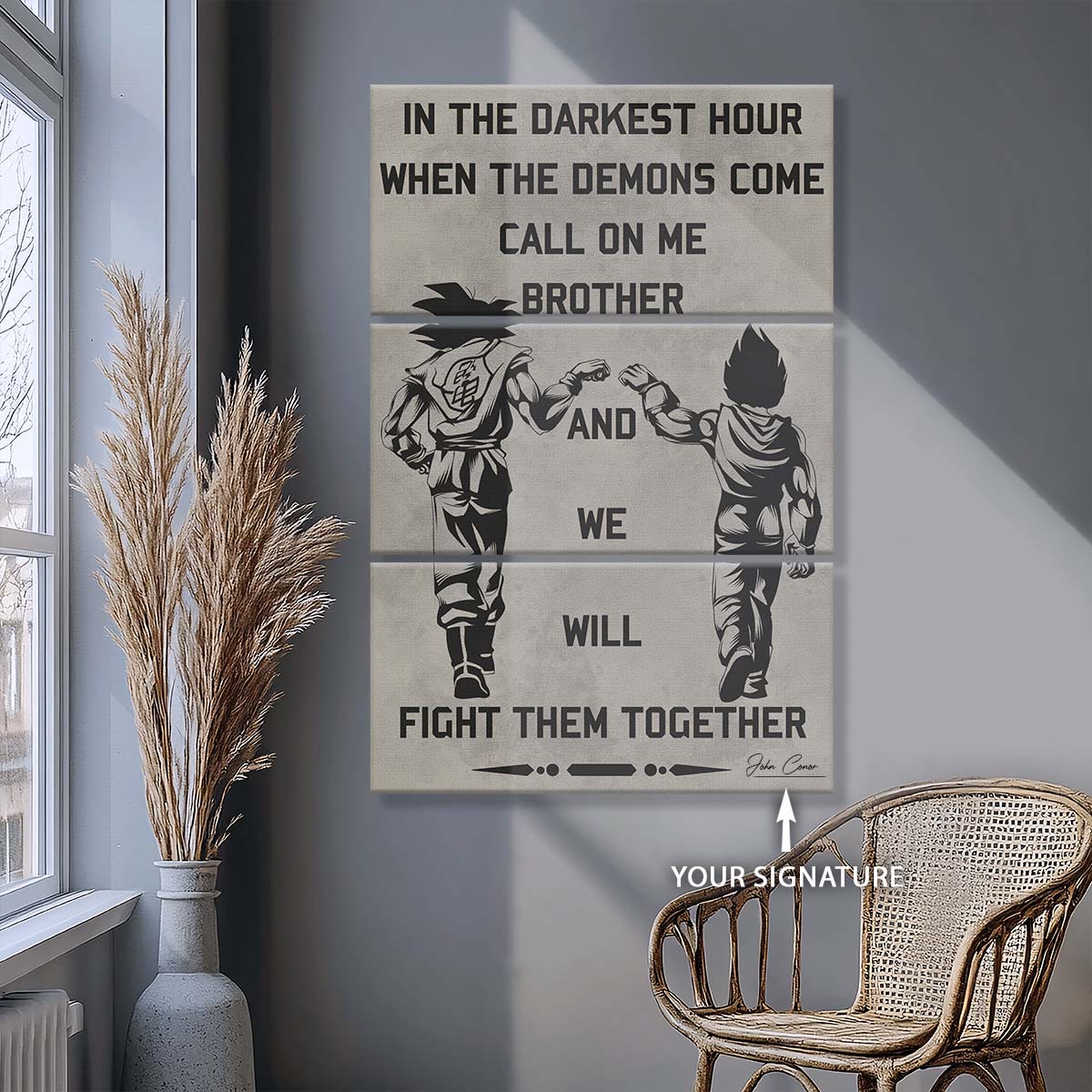 Dragon Ball - 3 Piece Wall Art - DR040 - Call On Me Brother - Goku - Vegeta - Dragon Ball Canvas