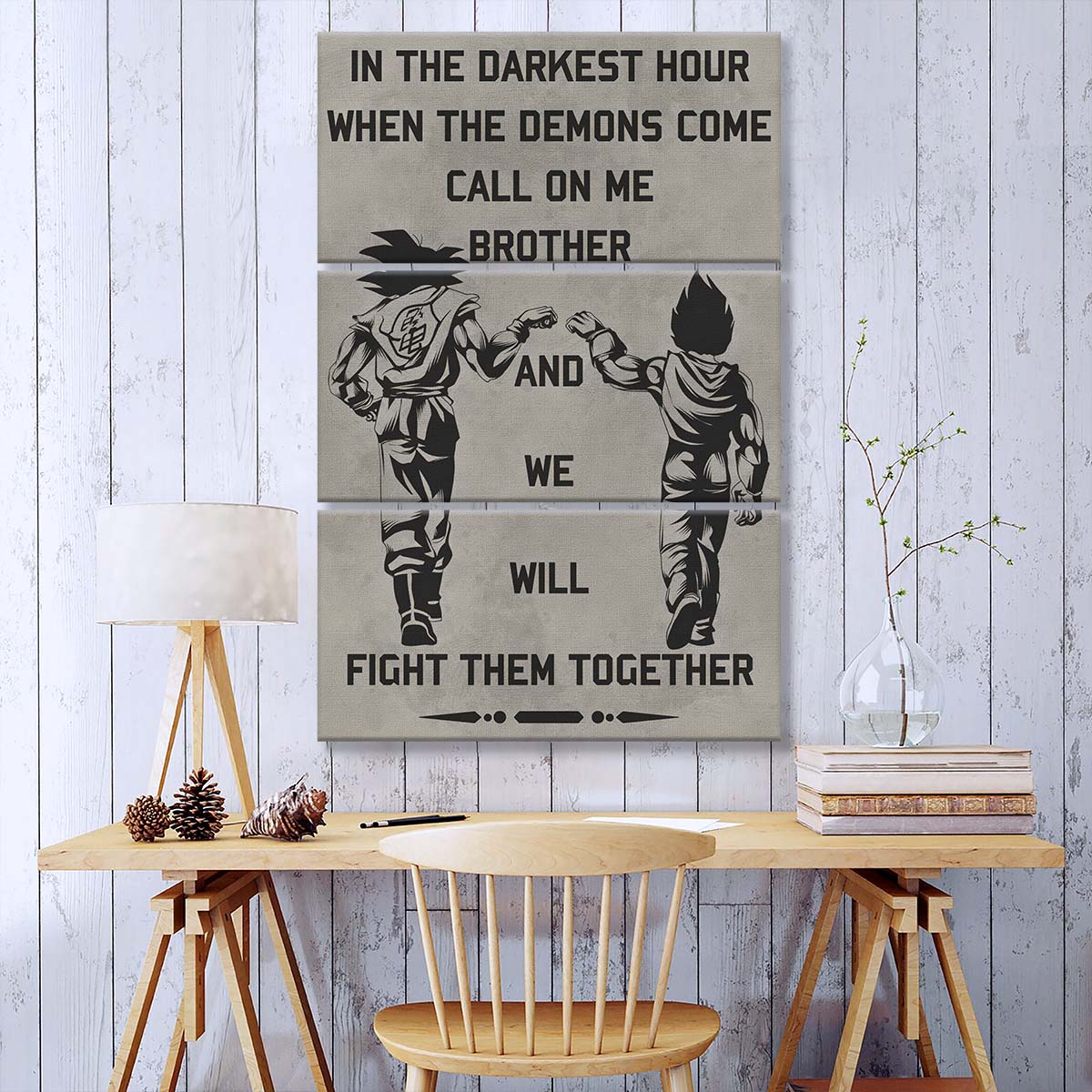 Dragon Ball - 3 Piece Wall Art - DR040 - Call On Me Brother - Goku - Vegeta - Dragon Ball Canvas