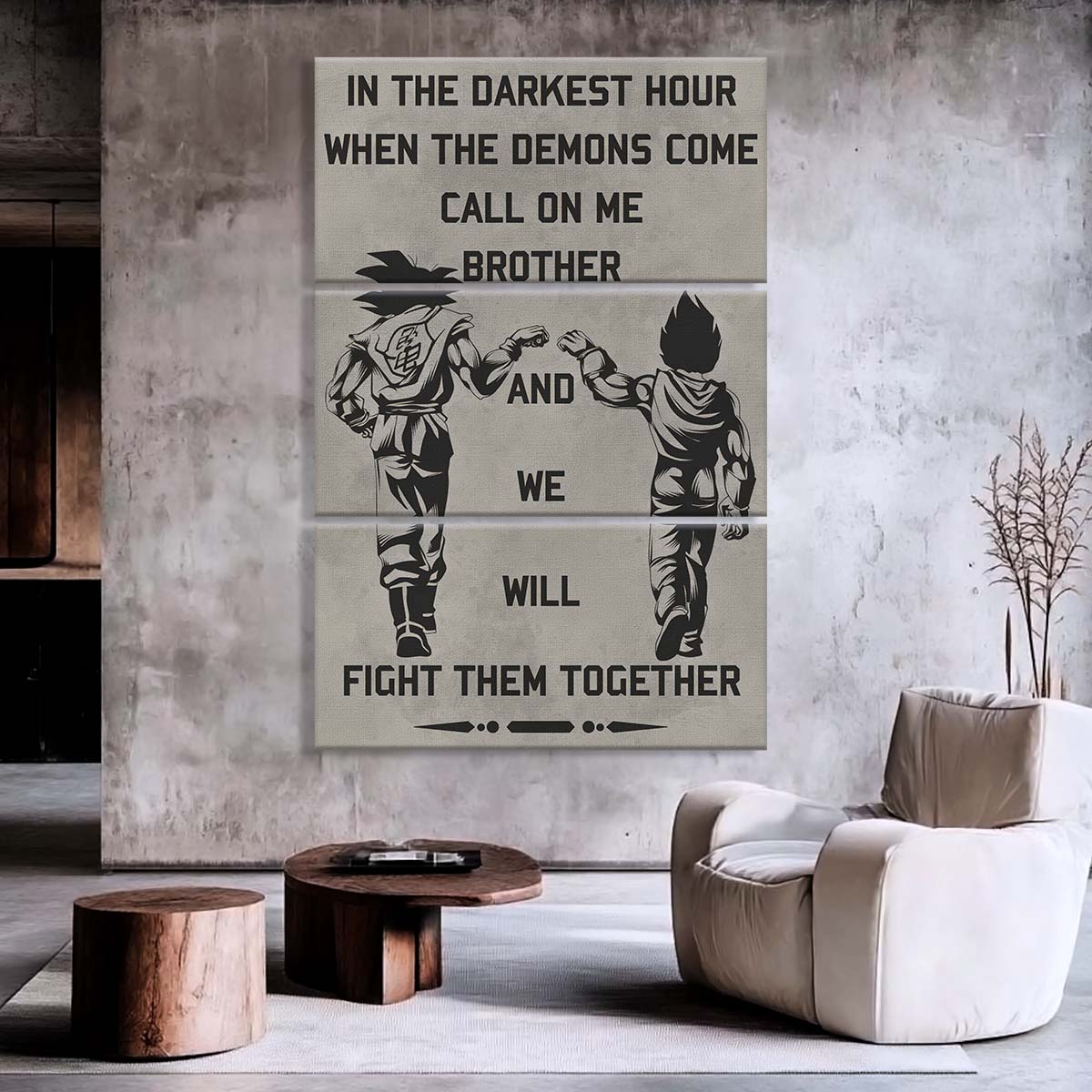 Dragon Ball - 3 Piece Wall Art - DR040 - Call On Me Brother - Goku - Vegeta - Dragon Ball Canvas