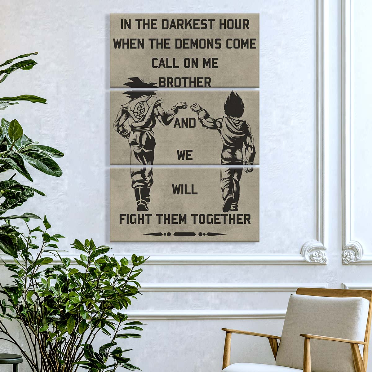 Dragon Ball - 3 Piece Wall Art - DR040 - Call On Me Brother - Goku - Vegeta - Dragon Ball Canvas