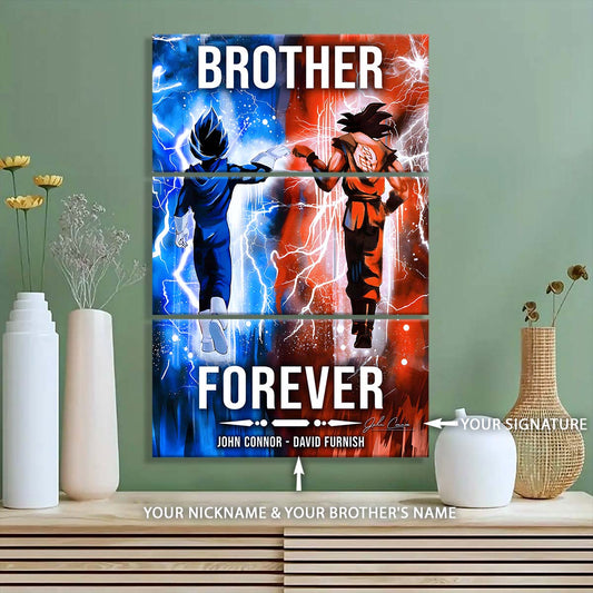 Dragon Ball - 3 Piece Wall Art - DR073 - Brother Forever - Goku - Vegeta - Dragon Ball Canvas