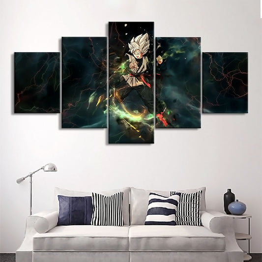 Dragon Ball - 5 Pieces Wall Art - Black Goku - Printed Wall Pictures Home Decor - Dragon Ball Poster - Dragon Ball Canvas