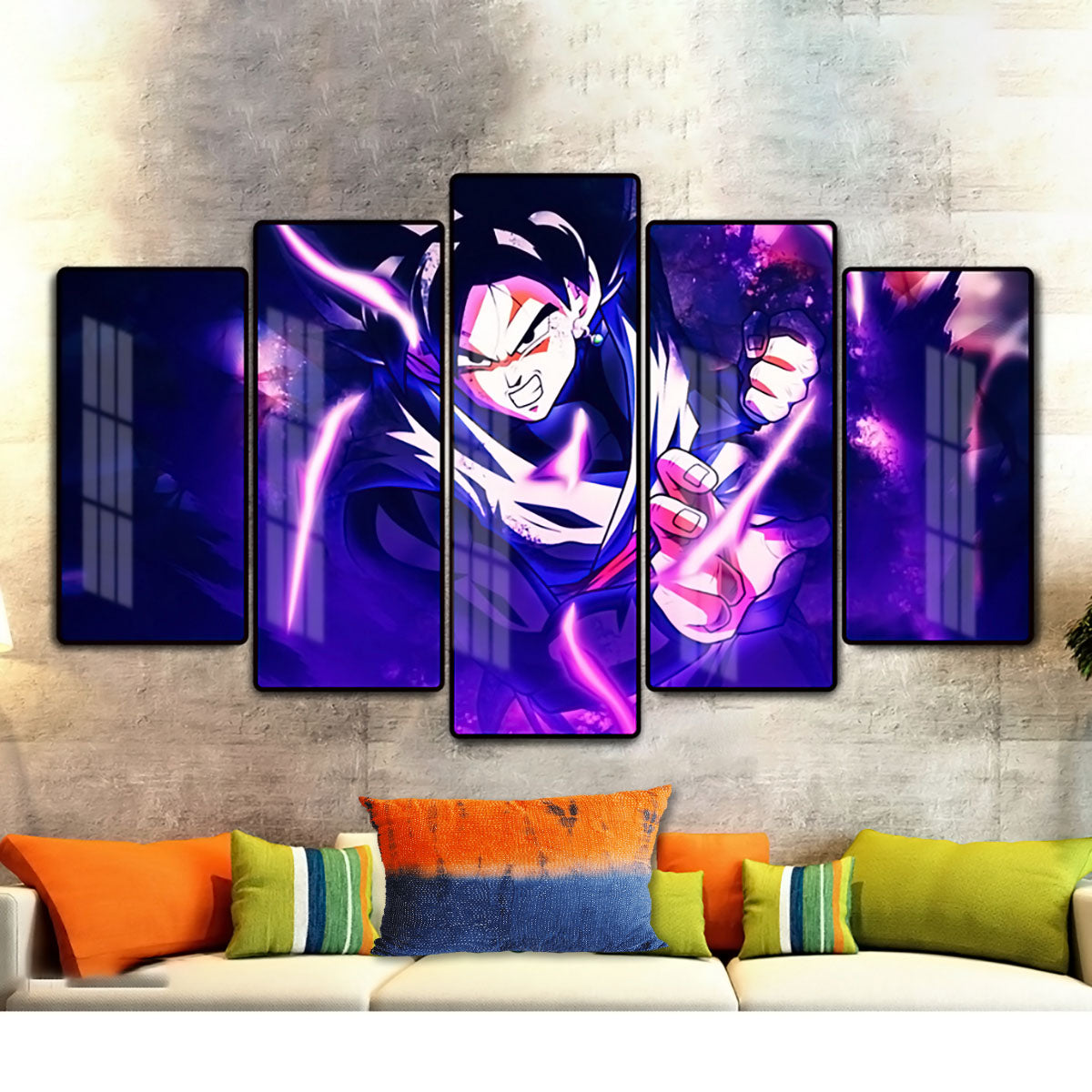 Dragon Ball - 5 Pieces Wall Art - Black Goku - Printed Wall Pictures Home Decor - Dragon Ball Poster - Dragon Ball Canvas