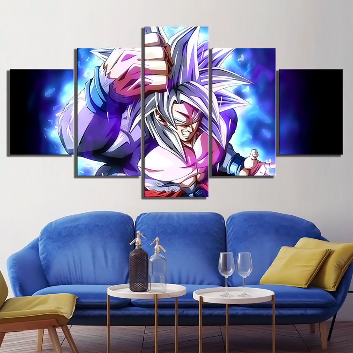 Dragon Ball - 5 Pieces Wall Art - Goku - Super Saiyan - Printed Wall Pictures Home Decor - Dragon Ball Poster - Dragon Ball Canvas