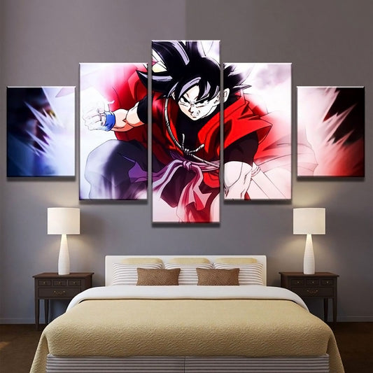 Dragon Ball - 5 Pieces Wall Art - Red Goku - Printed Wall Pictures Home Decor - Dragon Ball Poster - Dragon Ball Canvas