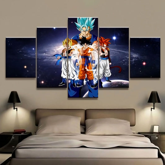 Dragon Ball - 5 Pieces Wall Art - Goku's Family - Printed Wall Pictures Home Decor - Dragon Ball Poster - Dragon Ball Canvas