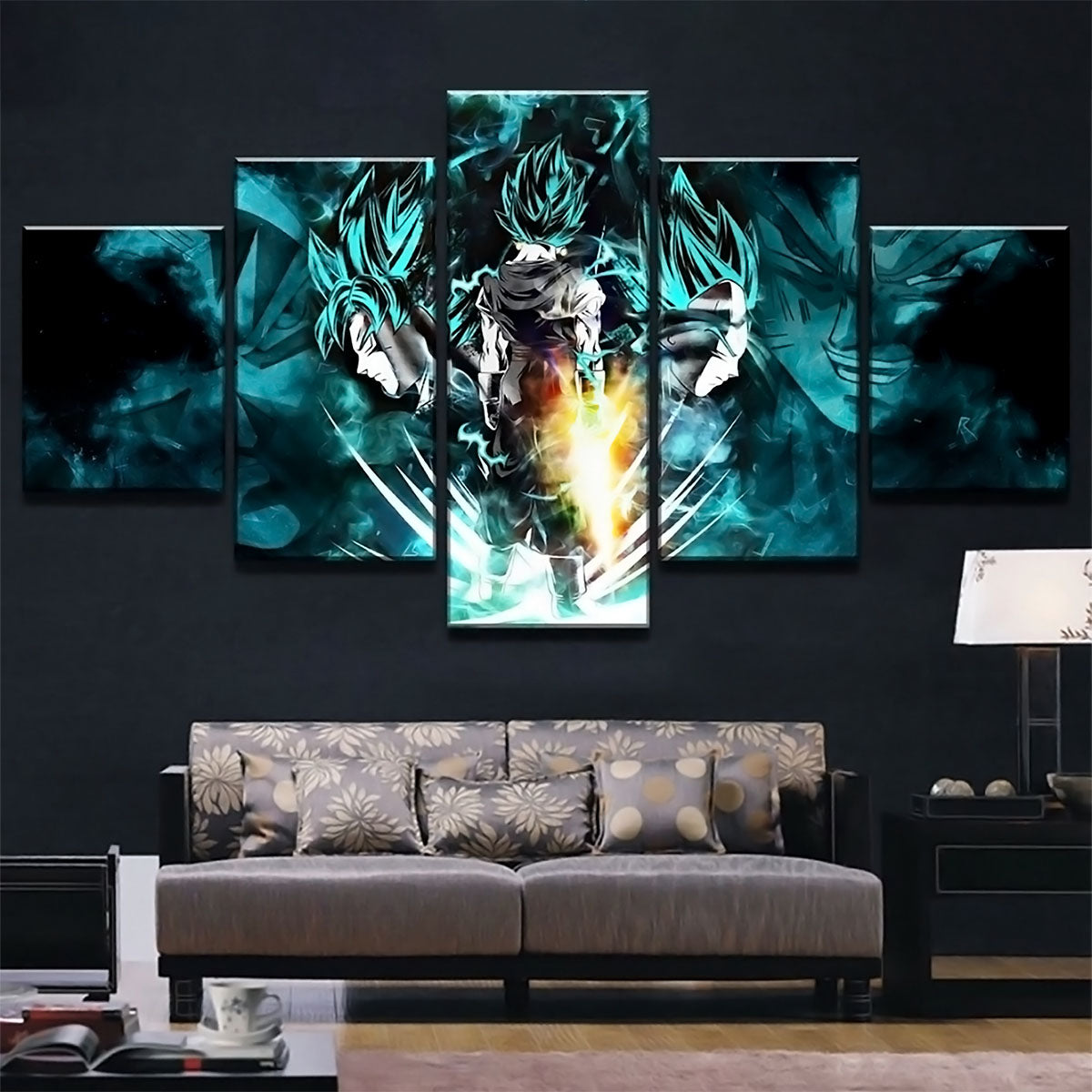 Dragon Ball - 5 Pieces Wall Art - Goku - Vegeta - Vegeto - Printed Wall Pictures Home Decor - Dragon Ball Poster - Dragon Ball Canvas