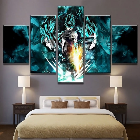 Dragon Ball - 5 Pieces Wall Art - Goku - Vegeta - Vegeto - Printed Wall Pictures Home Decor - Dragon Ball Poster - Dragon Ball Canvas