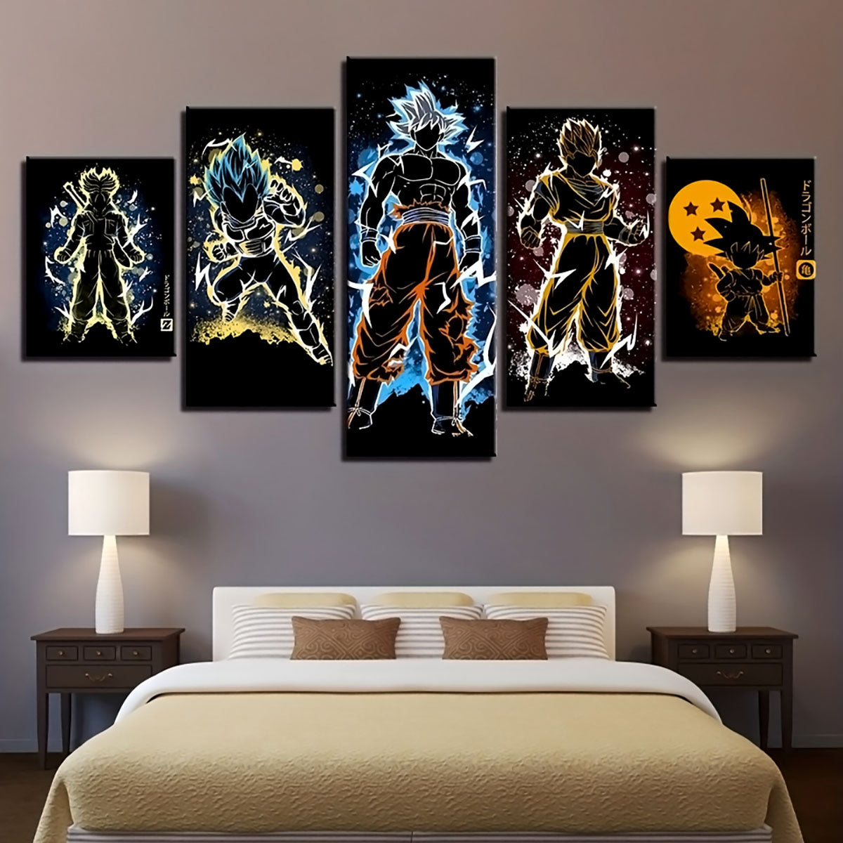 Dragon Ball - 5 Pieces Wall Art - Trunk - Vegeta - Goku - Gohan - Goten - Printed Wall Pictures Home Decor - Dragon Ball Poster - Dragon Ball Canvas