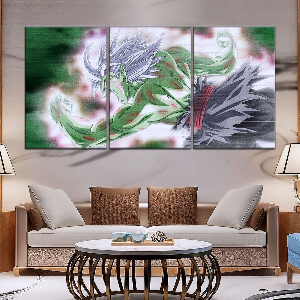 Dragon Ball Super Merged Zamasu Canvas Wall Art - 5 Piece Split Panel DBZ Anime Poster - Framed Ready to Hang Living Room Man Cave Decor - DR5137