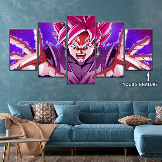 Dragon Ball Super Canvas Wall Art - DR5012 - Super Saiyan Rose Black Goku