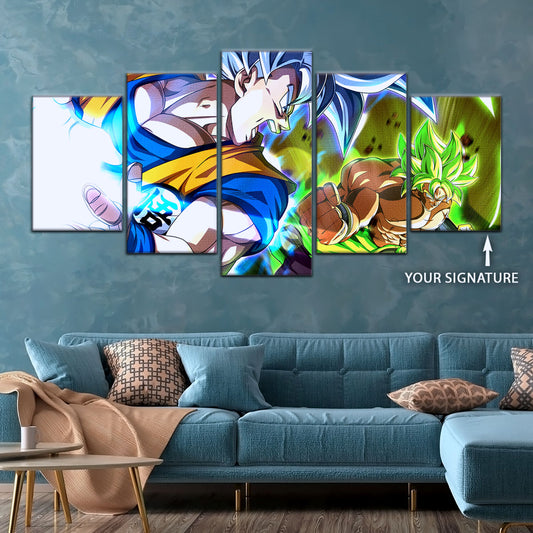Dragon Ball Super Canvas Wall Art - DR5024 - Ultra Instinct Goku vs Legendary Super Saiyan Broly
