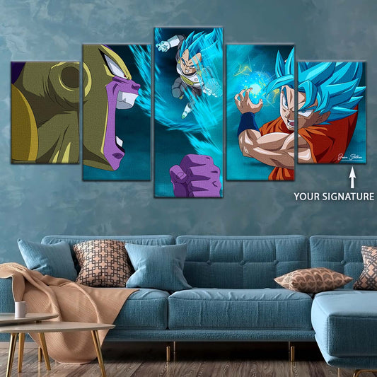 Dragon Ball Wall Art - DR5066 - Goku & Vegeta vs Golden Frieza Showdown - Dragon Ball Super - Dragon Ball Poster - Dragon Ball Canvas