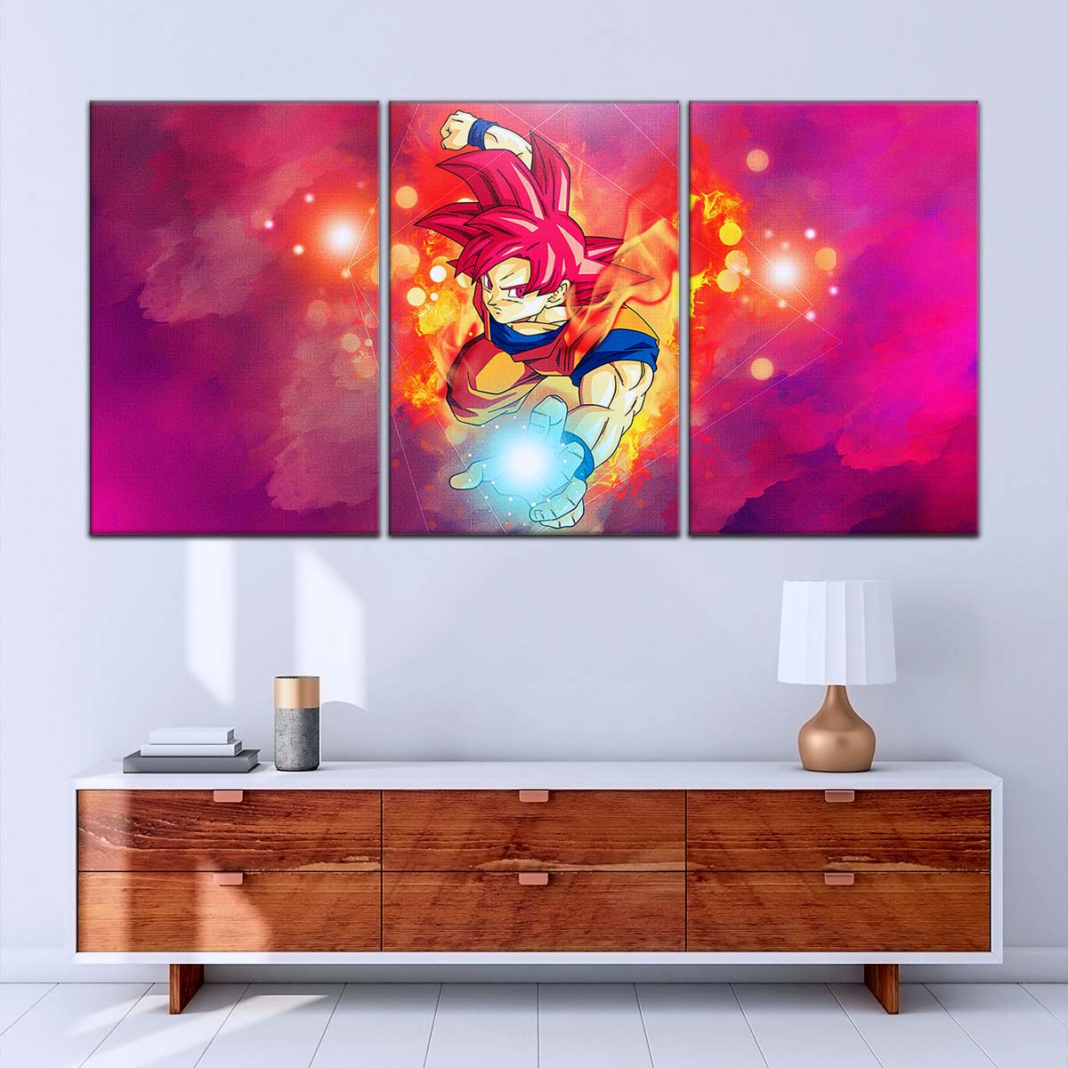 Dragon Ball Wall Art - DR5081 - Goku's Fiery Super Saiyan God - Dragon Ball Super - Dragon Ball Poster - Dragon Ball Canvas