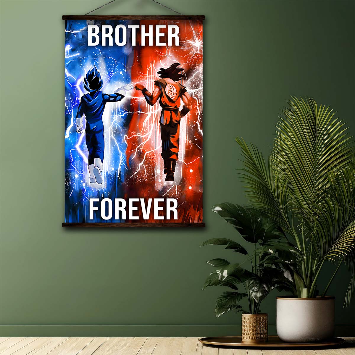 dragon ball wall art - dragon ball poster - dragon ball canvas - brother forever - goku - vegeta - dr073 - vertical poster - vertical canvas