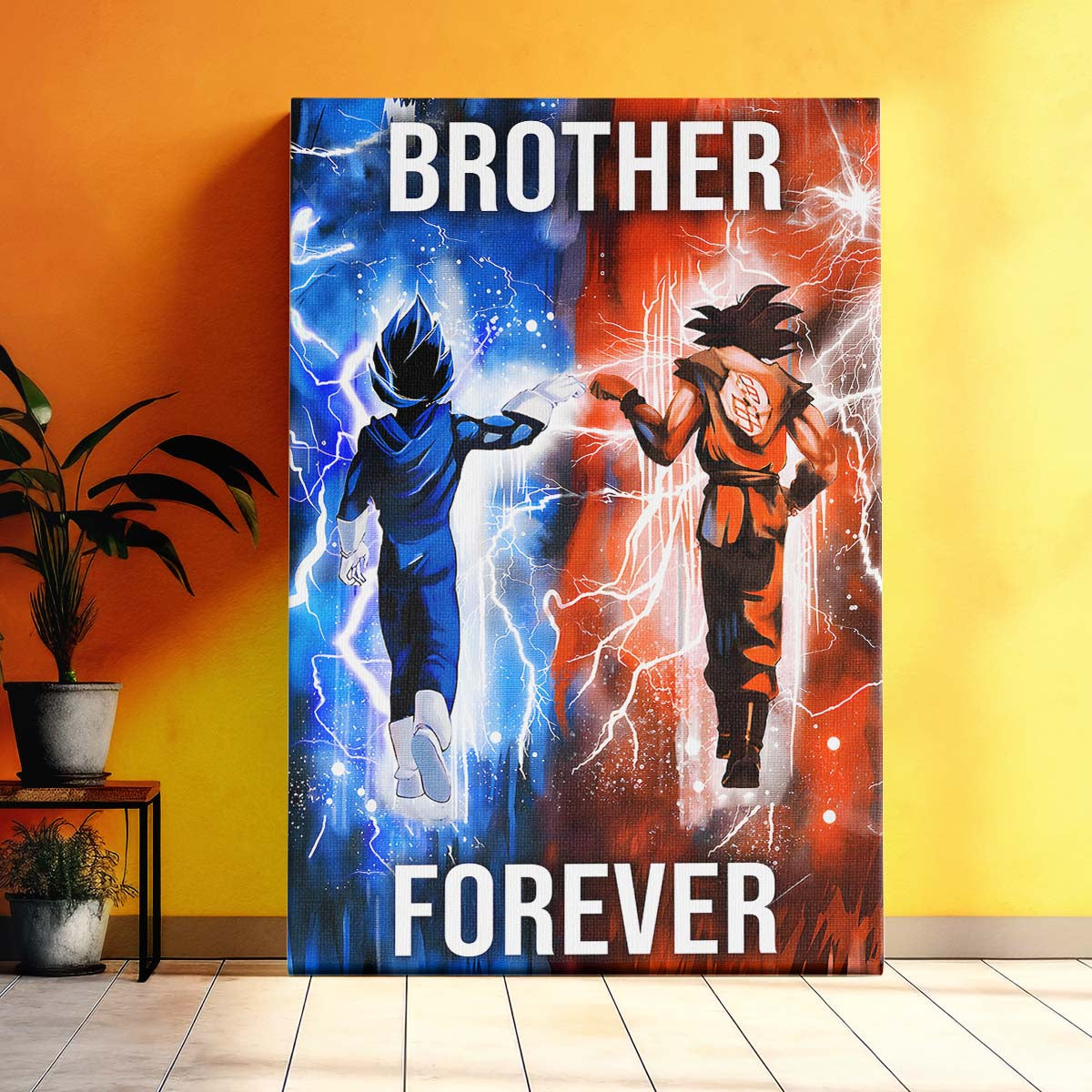 dragon ball wall art - dragon ball poster - dragon ball canvas - brother forever - goku - vegeta - dr073 - vertical poster - vertical canvas
