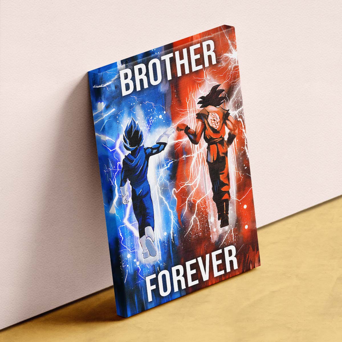 dragon ball wall art - dragon ball poster - dragon ball canvas - brother forever - goku - vegeta - dr073 - vertical poster - vertical canvas