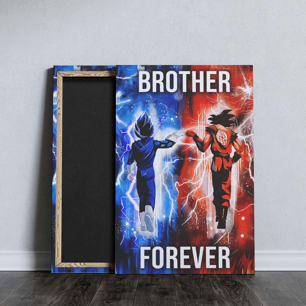 dragon ball wall art - dragon ball poster - dragon ball canvas - brother forever - goku - vegeta - dr073 - vertical poster - vertical canvas