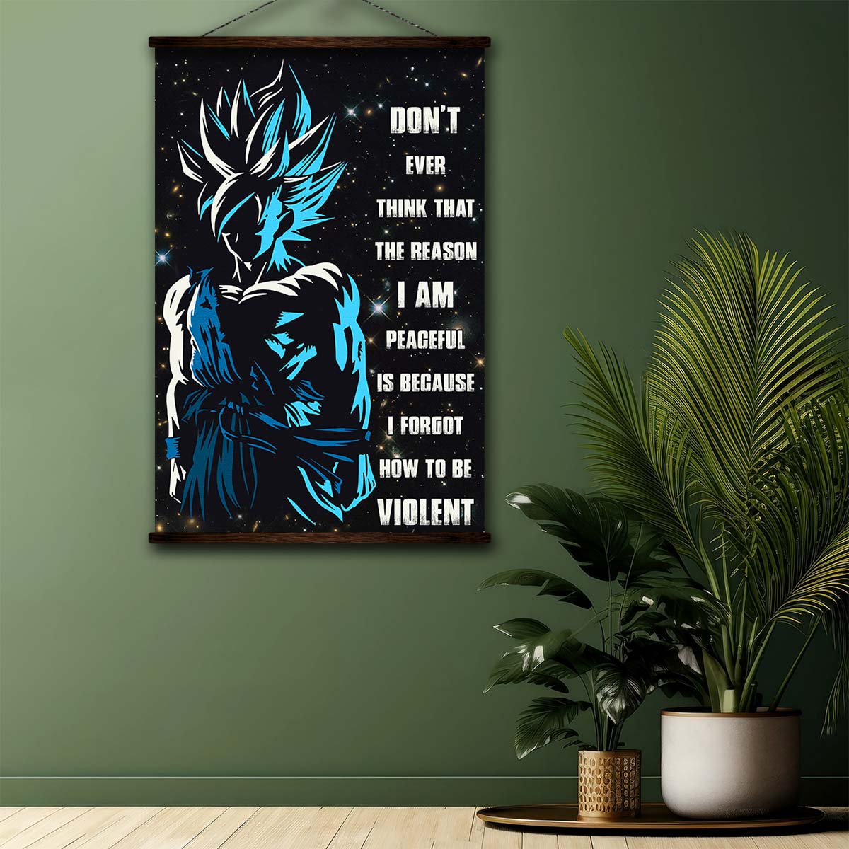 dragon ball wall art - dragon ball poster - dragon ball canvas - don't ever think - goku - dr038 - vertical poster - vertical canvas
