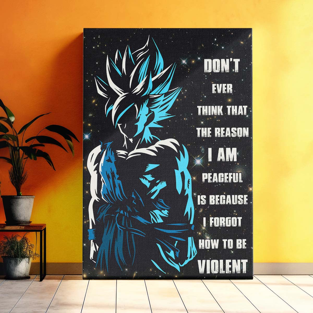 dragon ball wall art - dragon ball poster - dragon ball canvas - don't ever think - goku - dr038 - vertical poster - vertical canvas