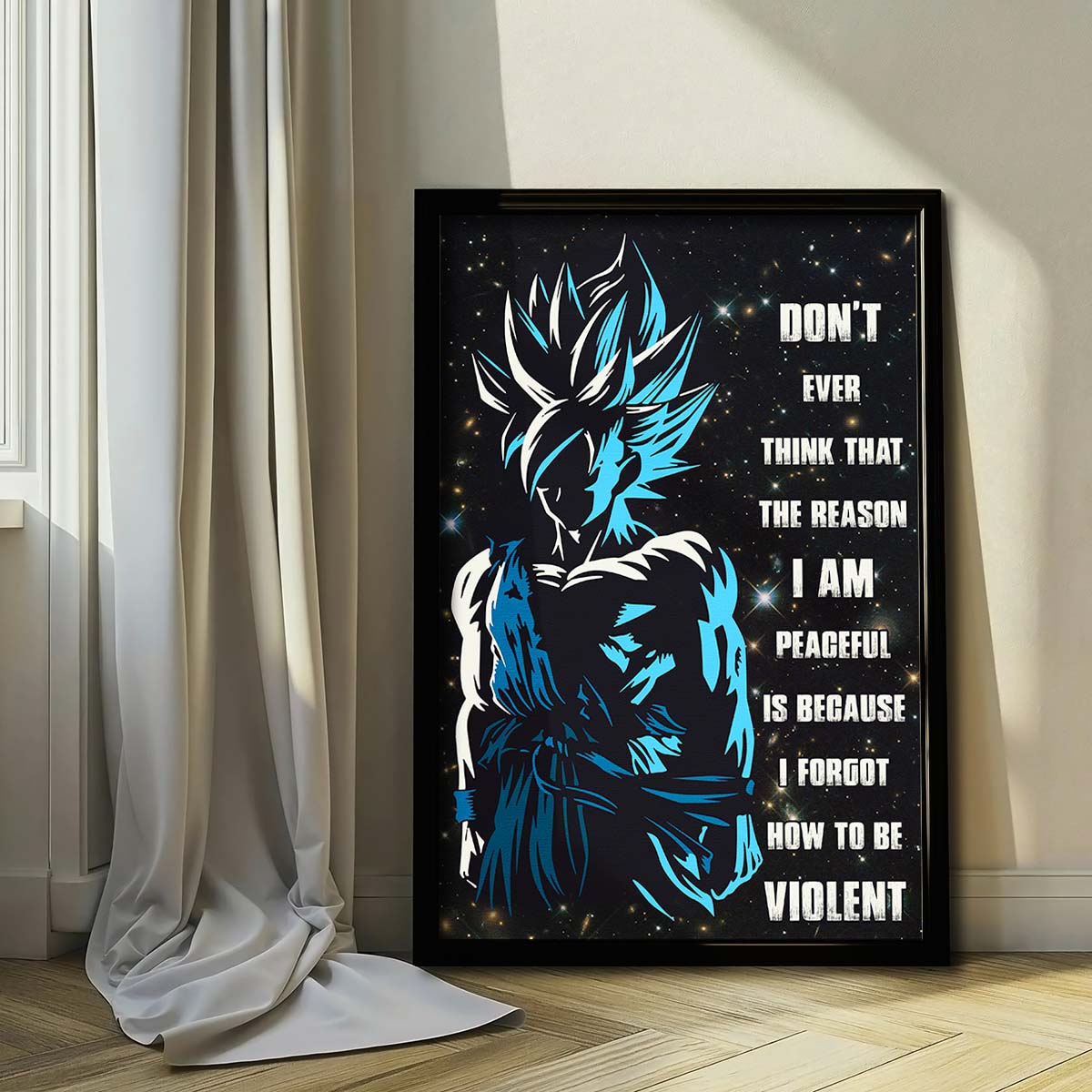 dragon ball wall art - dragon ball poster - dragon ball canvas - don't ever think - goku - dr038 - vertical poster - vertical canvas