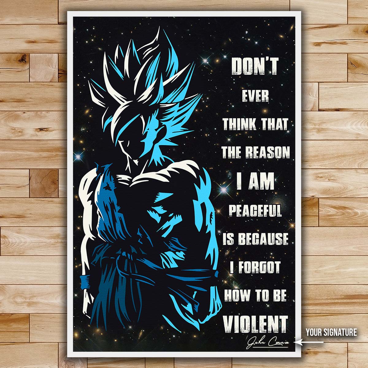 dragon ball wall art - dragon ball poster - dragon ball canvas - don't ever think - goku - dr038 - vertical poster - vertical canvas