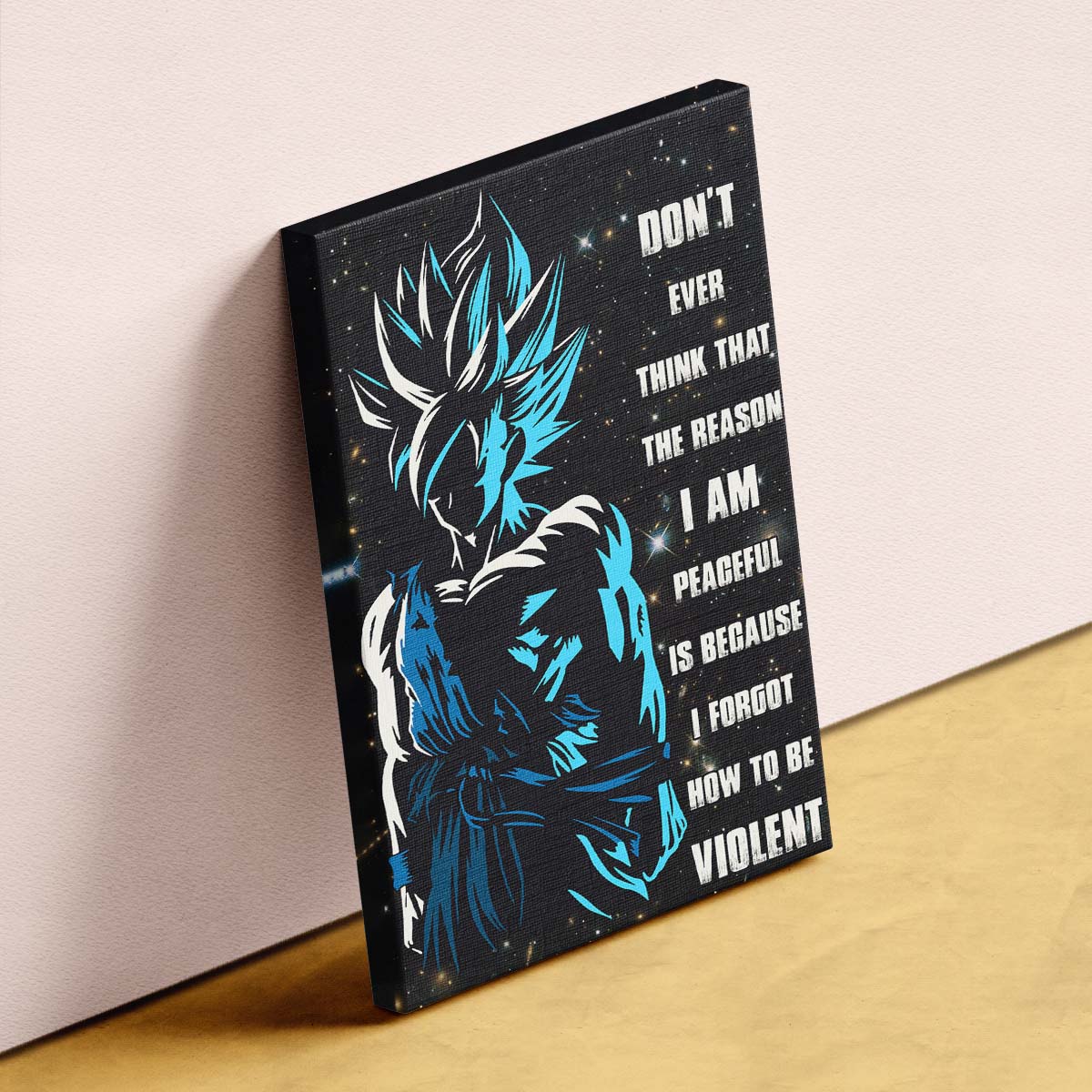 dragon ball wall art - dragon ball poster - dragon ball canvas - don't ever think - goku - dr038 - vertical poster - vertical canvas