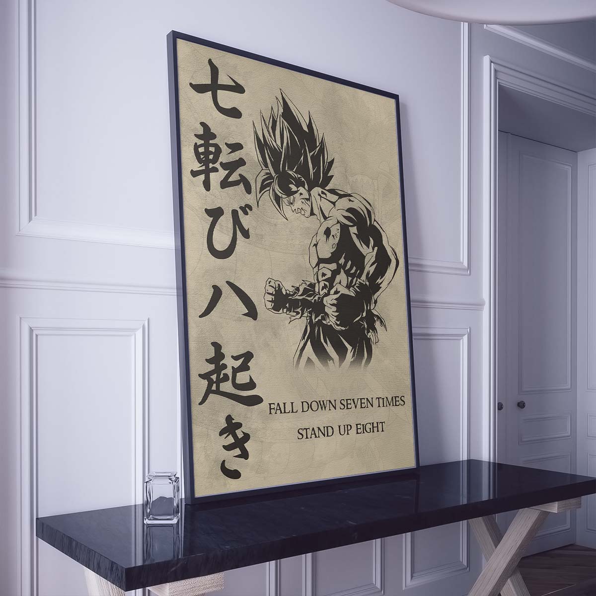 Dragon Ball Wall Art - Dragon Ball Poster - Dragon Ball Canvas - Fall Down Seven Times Stand Up Eight - Goku - DR011 - Vertical Poster - Vertical Canvas