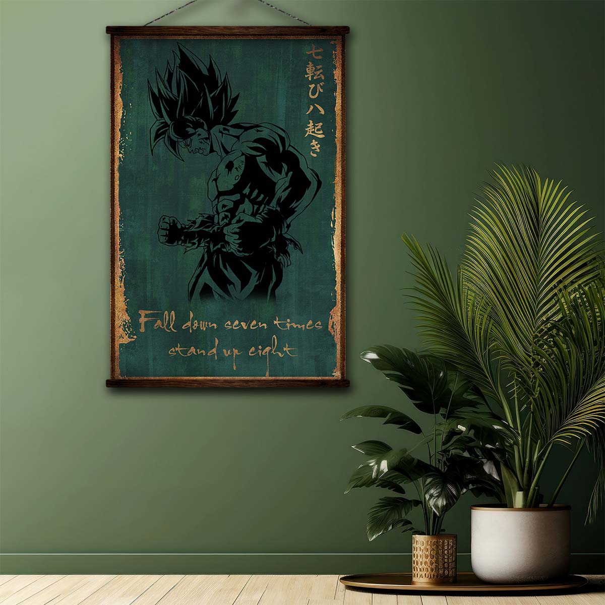 Dragon Ball Wall Art - Dragon Ball Poster - Dragon Ball Canvas - Fall Down Seven Times Stand Up Eight - Goku - DR063 - Vertical Poster - Vertical Canvas