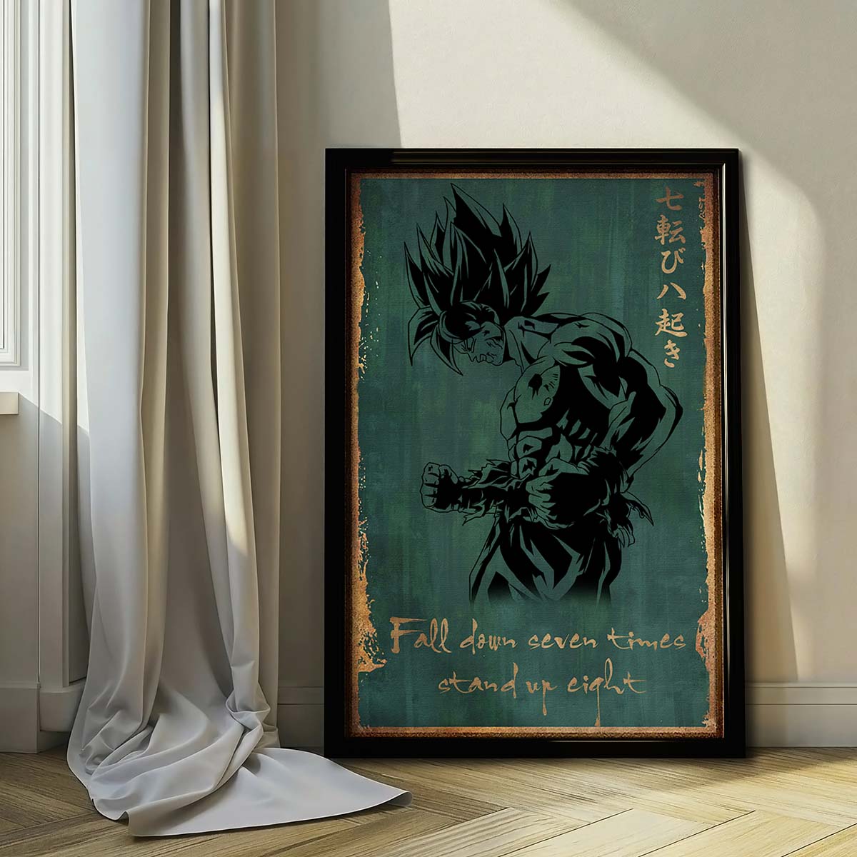 Dragon Ball Wall Art - Dragon Ball Poster - Dragon Ball Canvas - Fall Down Seven Times Stand Up Eight - Goku - DR063 - Vertical Poster - Vertical Canvas