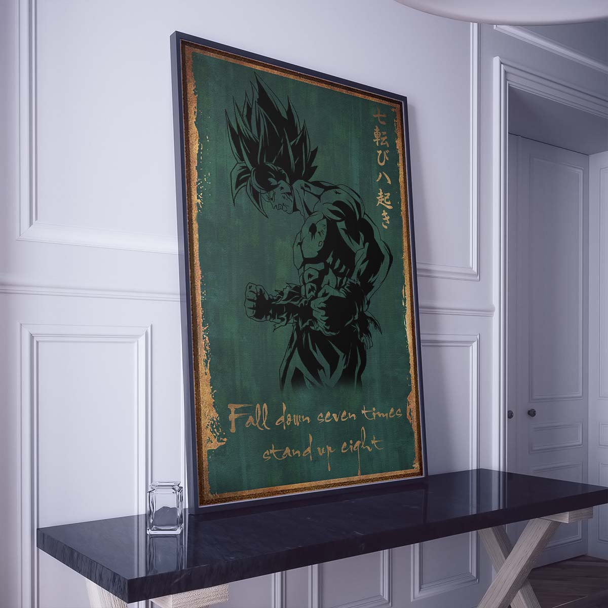 Dragon Ball Wall Art - Dragon Ball Poster - Dragon Ball Canvas - Fall Down Seven Times Stand Up Eight - Goku - DR063 - Vertical Poster - Vertical Canvas