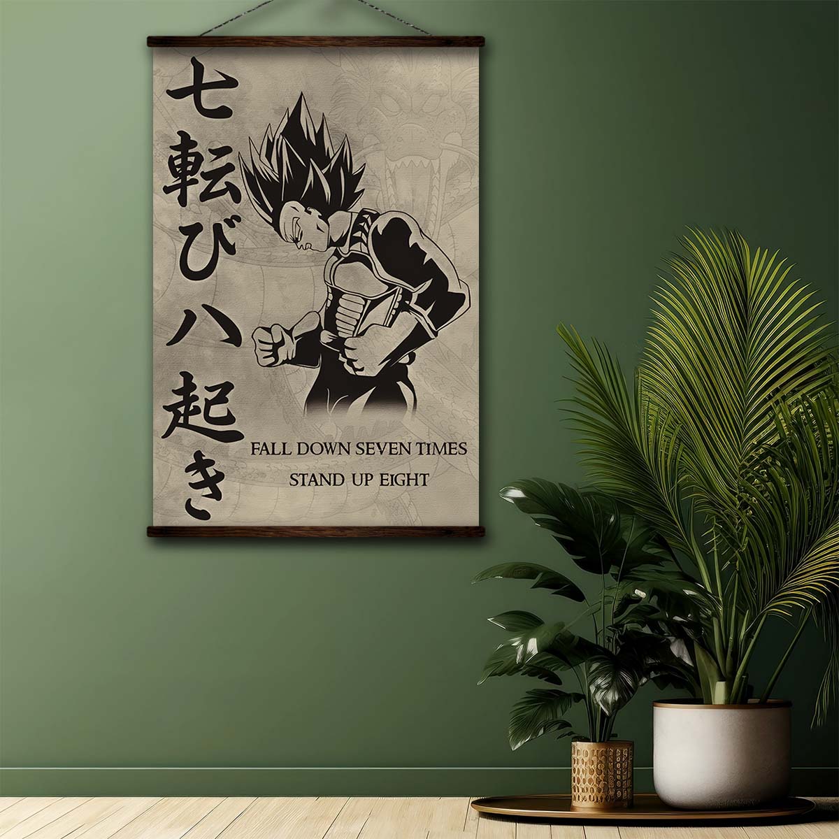 Dragon Ball Wall Art - Dragon Ball Poster - Dragon Ball Canvas - Fall Down Seven Times Stand Up Eight - Vegeta - DR012 - Vertical Poster - Vertical Canvas
