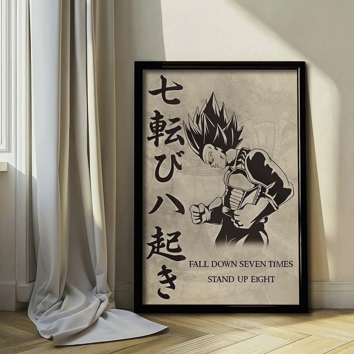 Dragon Ball Wall Art - Dragon Ball Poster - Dragon Ball Canvas - Fall Down Seven Times Stand Up Eight - Vegeta - DR012 - Vertical Poster - Vertical Canvas