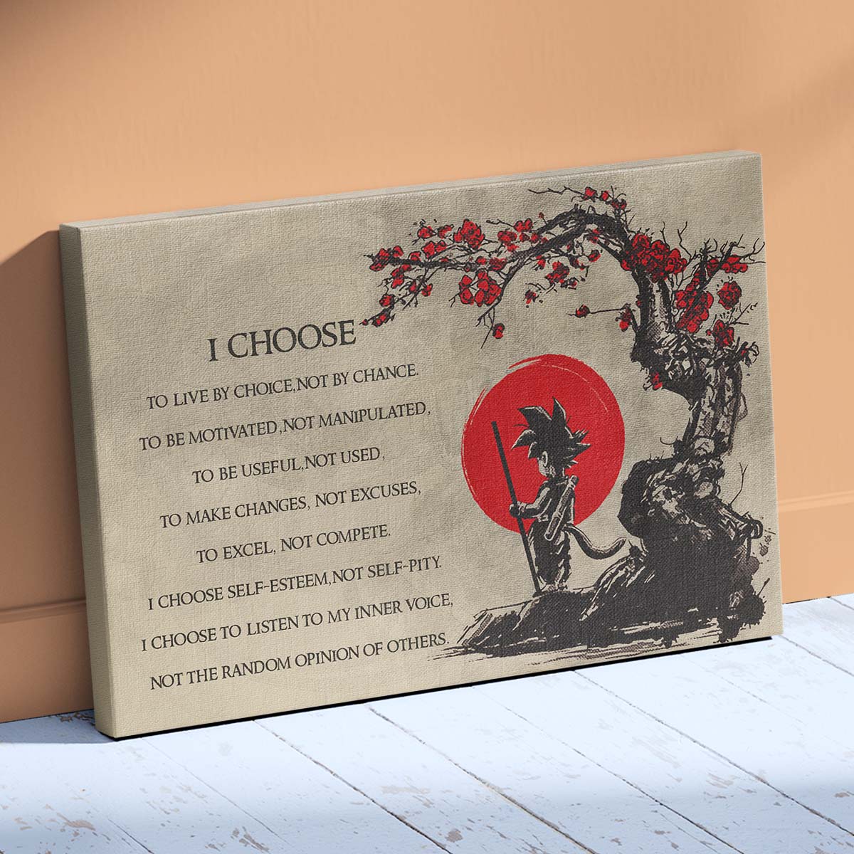 Dragon Ball Wall Art - Dragon Ball Poster - Dragon Ball Canvas - I Choose - Goku - DR024 - Horizontal Canvas - Horizontal Poster