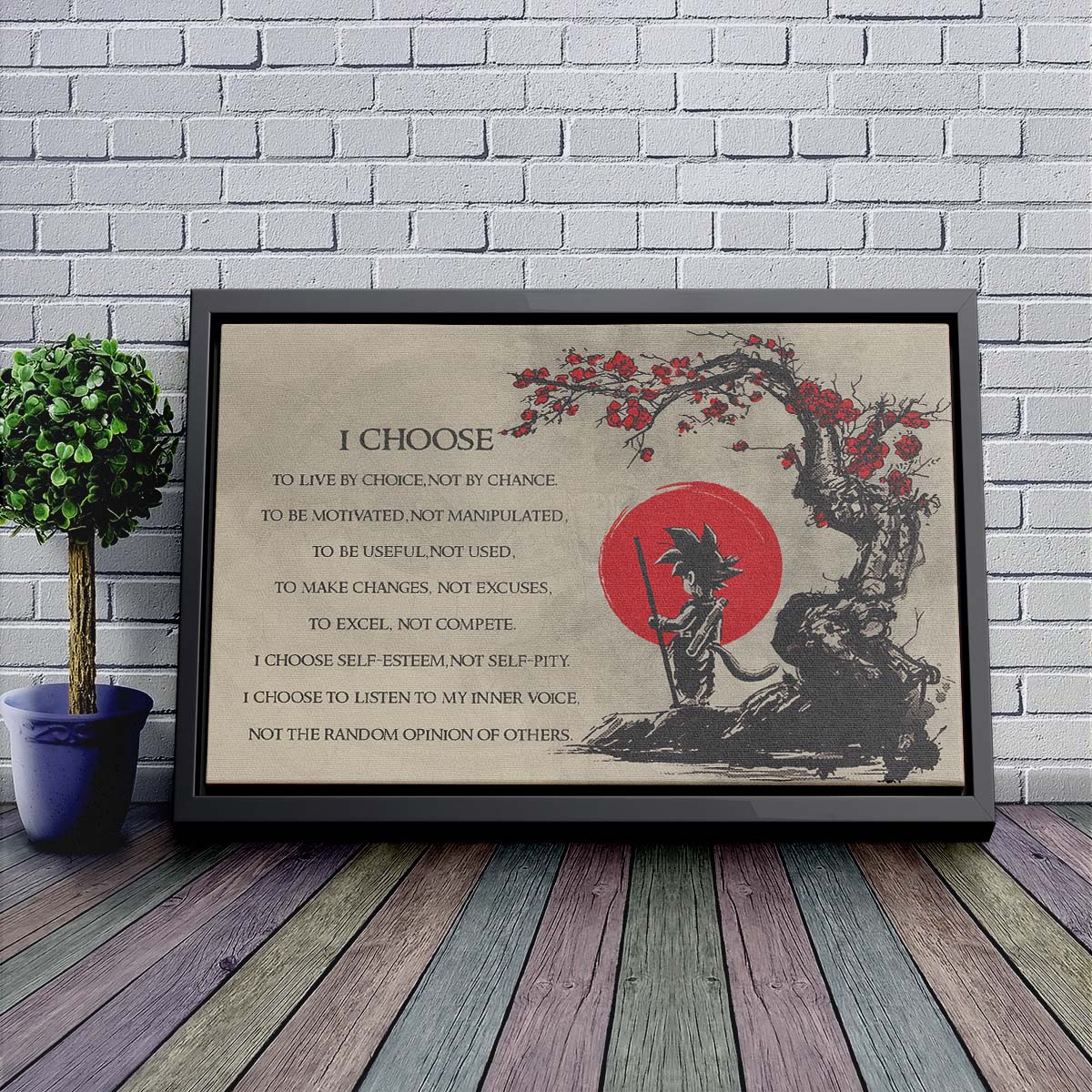 Dragon Ball Wall Art - Dragon Ball Poster - Dragon Ball Canvas - I Choose - Goku - DR024 - Horizontal Canvas - Horizontal Poster